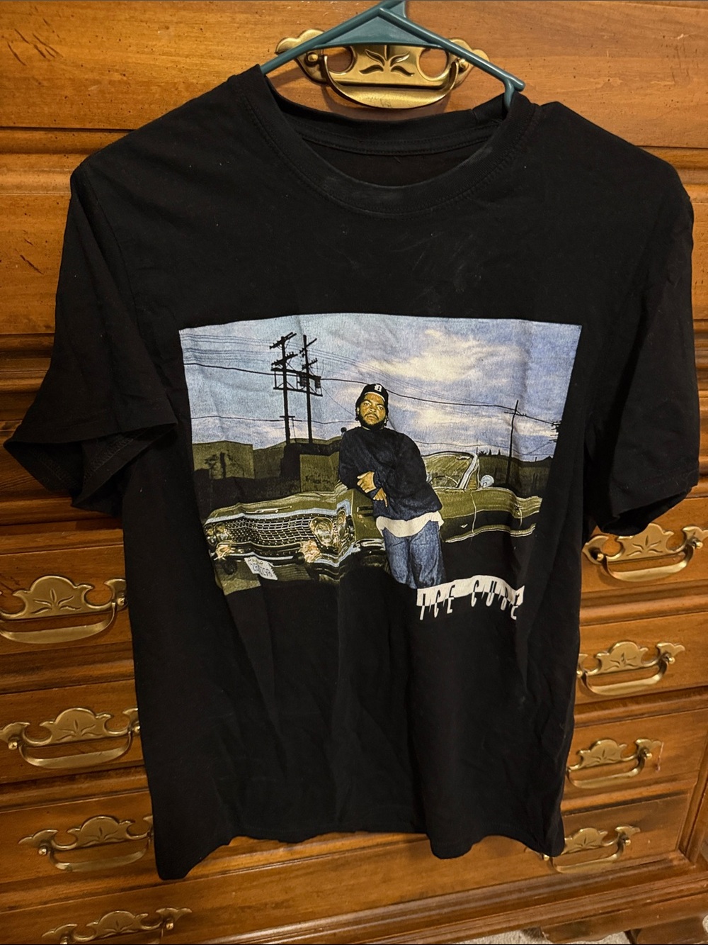 Black Graphic Men’s T-Shirt with Photo Print